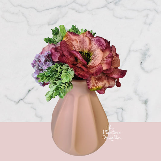 Lydia Peonies Bouquet Set with Vase